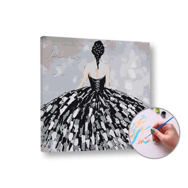 Paint by Numbers - Nő fekete ruhában
