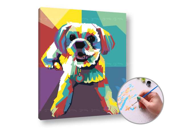 Festés a számok szerint FEHÉR KUTYA | low difficulty