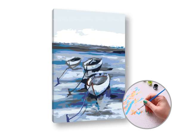 Festés a számok szerint BOATS AT SEA | low difficulty