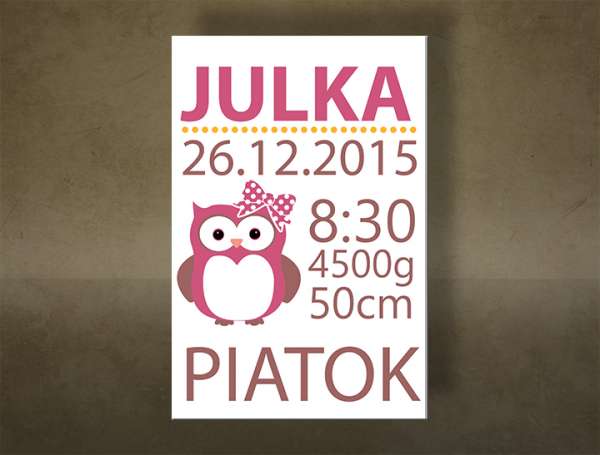 "A mi kislányunk" Falfestmény szöveggel TEX013O1