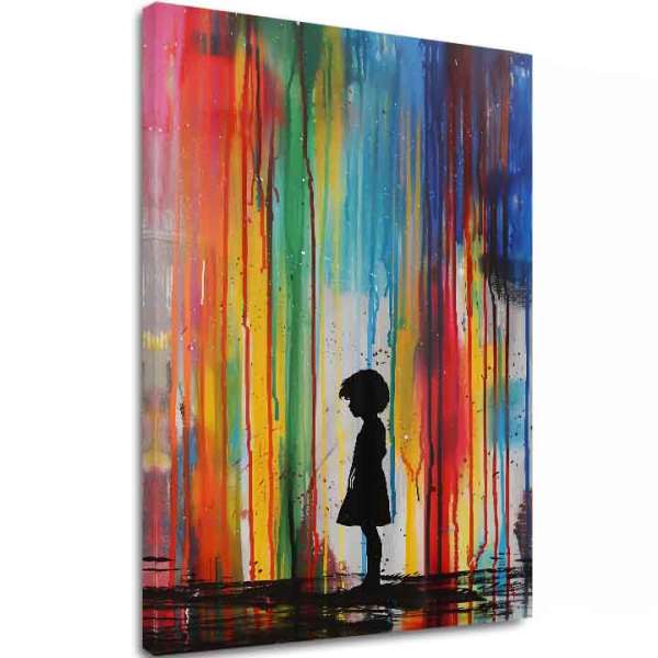 Kép RAINBOW SILHOUETTE vászonra | Festett struktúra