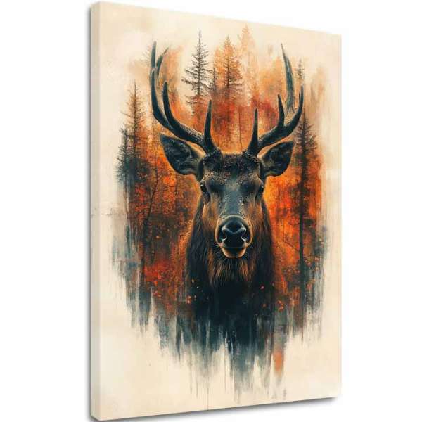 A kép vásznon Forest Deer - Elegáns természetes jelenet