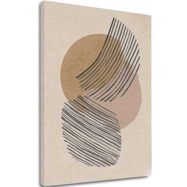 A kép a vásznon Absztrakt körök - Beige-arany design