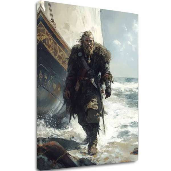 A kép a vásznon Viking a parton - Történelmi motívum