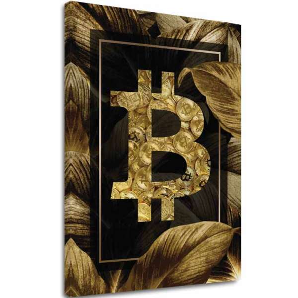 A kép vásznon Golden BITCOIN - Modern Cryptomotive