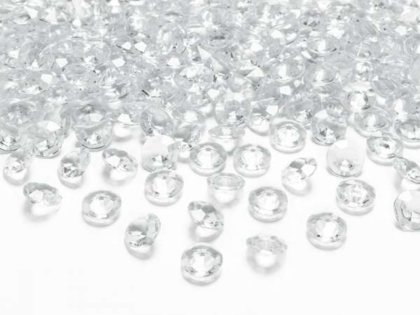 PartyDeco Konfetti - átlátszó gyémánt 12 mm