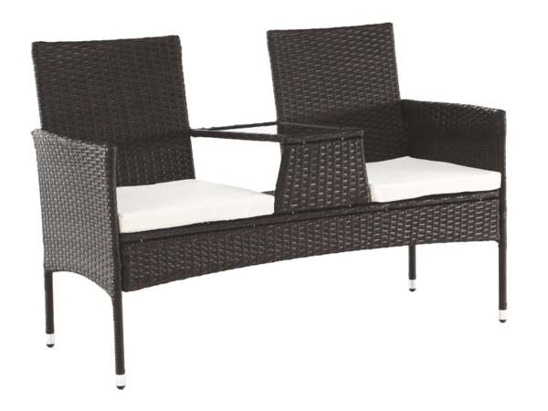 TEM-Lalit kerti műrattan kétszemélyes kanapé asztallal