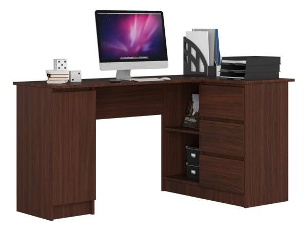 AKO-B20 sarok íróasztal, jobbos, wenge