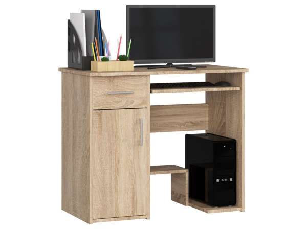 AKO-Jay számítógépasztal polcokkal, sonoma tölgy