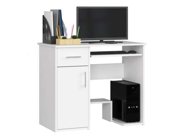 AKO-Jay számítógépasztal polcokkal, fehér