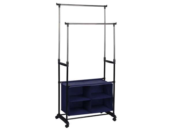 TEM-Sandor gurulós ruhaállvány tárolódobozzal