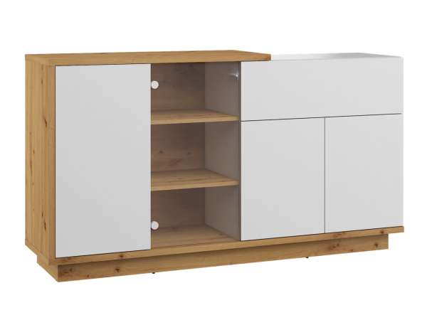 NAP-Hybrid 08 modern polcos komód üvegajtóval