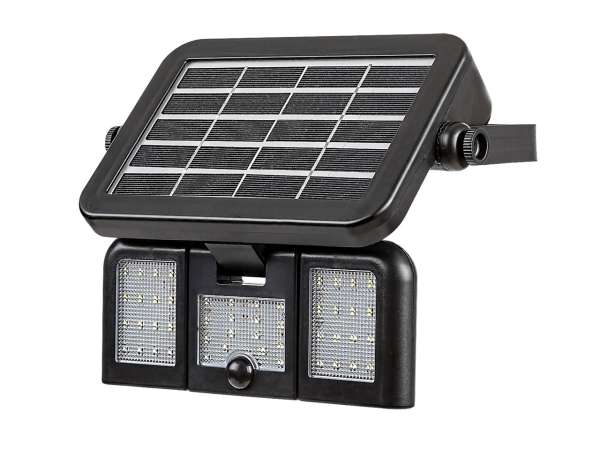 RAB-Lihull napelemes, mozgásérzékelős hármas kültéri fali lámpa