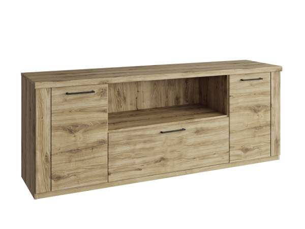 TEM-Dorsi 2D1S/180 TV-asztal polcokkal és fiókkal