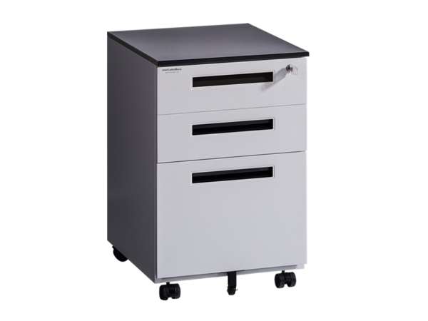 MET-Conti Office White gurulós fém irodai konténer 3 fiókkal