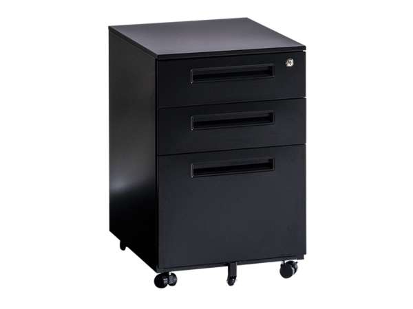 MET-Conti Work Black gurulós fém irodai konténer 3 fiókkal