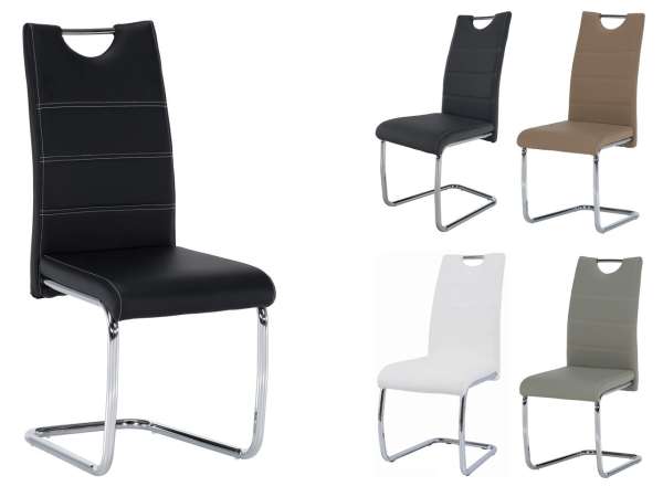 TEM-Abira NEW szánkótalpas szék textilbőr kárpitozással