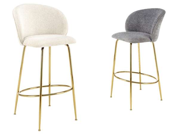 HAL-H116 bárszék szövet kárpittal, arany színű vázzal