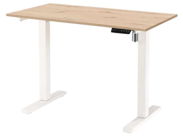 HAL-B-53 állítható magasságú fémvázas íróasztal, arany tölgy-fehér