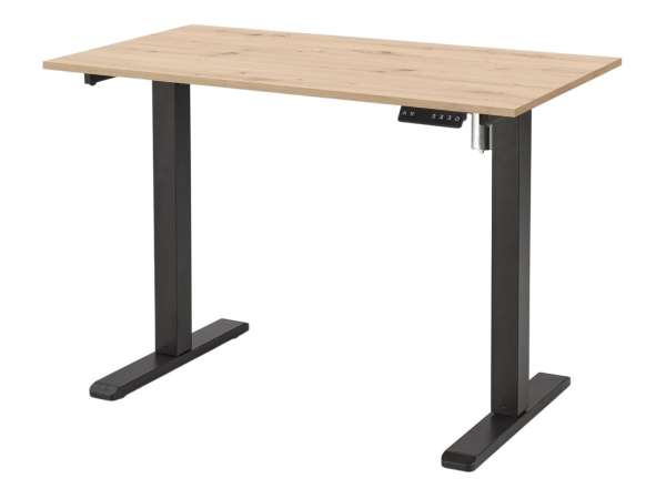 HAL-B-53 állítható magasságú fémvázas íróasztal, arany tölgy-fekete