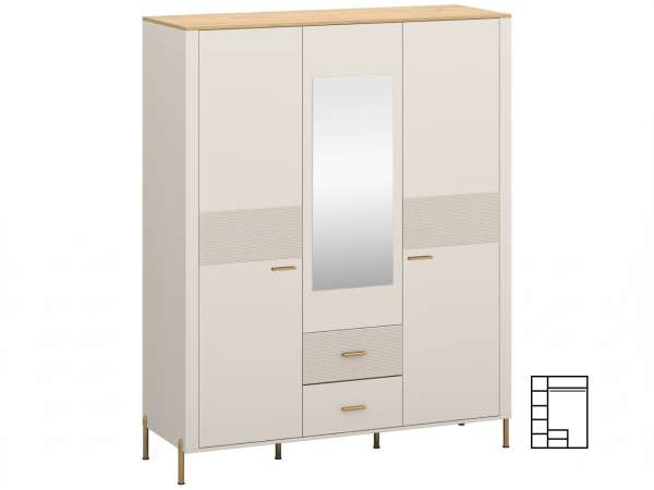 TEM-Runol 3D2S gardróbszekrény tükörrel