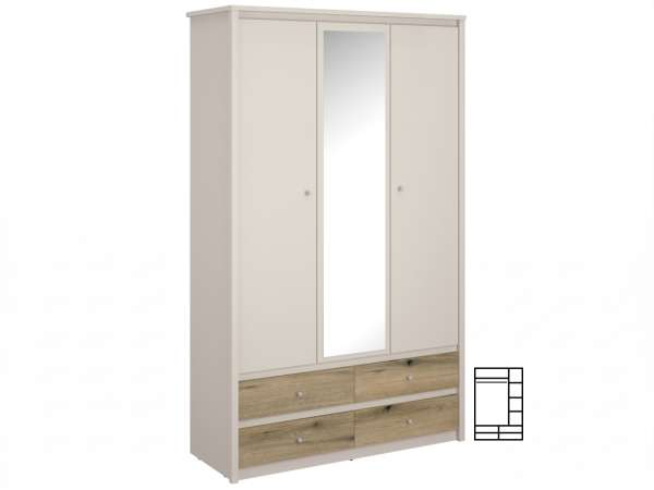 TEM-Karos 3D4S tükrös gardróbszekrény