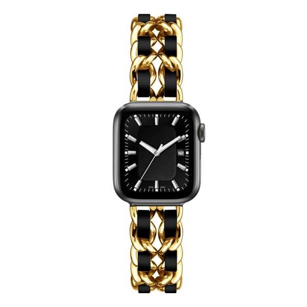 Ladies Rozsdamentes Acél Apple Watch Szíj - Arany - Fekete - 42, 44, 45, 49mm
