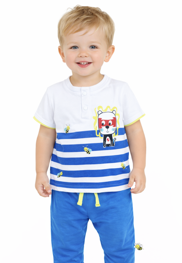 2részes kisfiú babaruha- Szuper Méret: 74-80