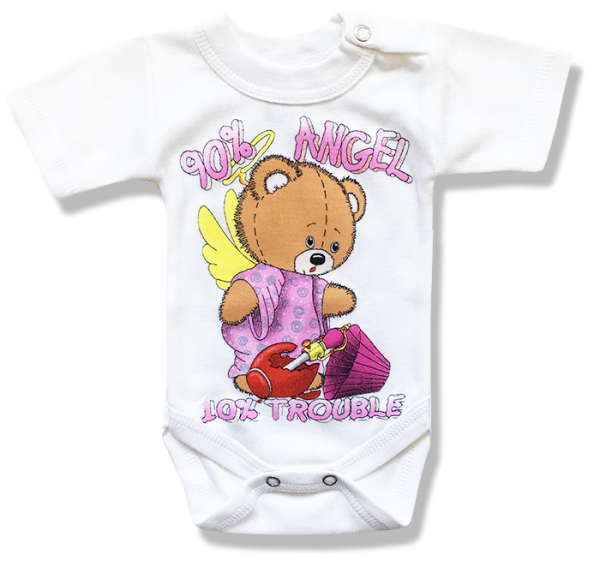 Baba body, rövid ujjú- ANGEL Méret: 68 (4-6hó)