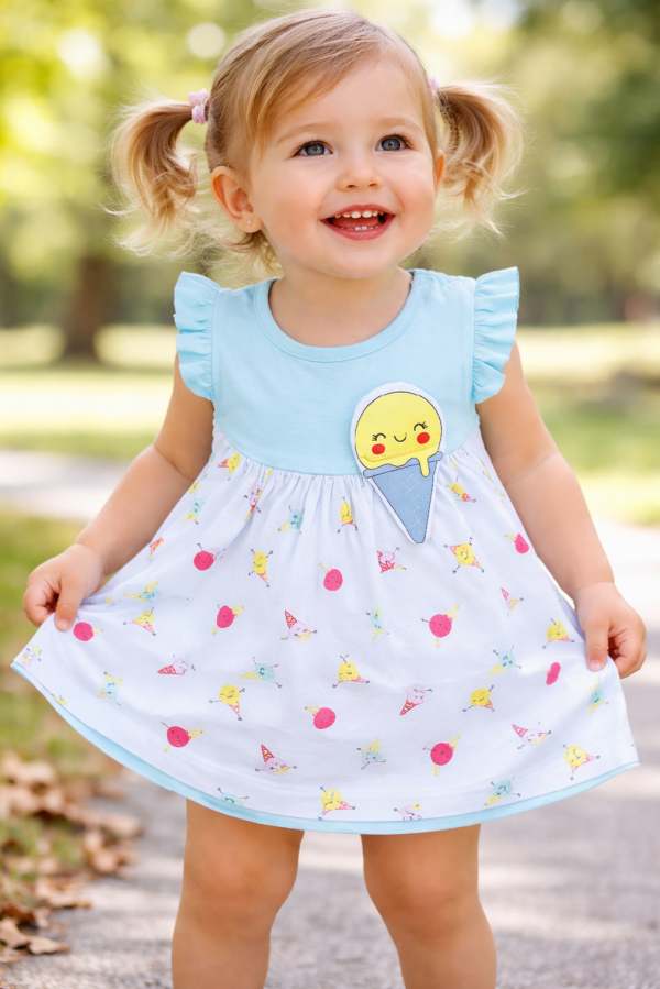 Kislány nyári babaruha- Fagyi Méret: 74 (6-9hó)