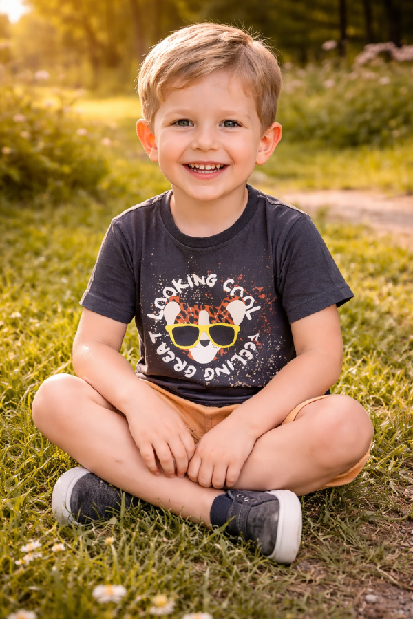 Kisfiú nyári szett- Menő vagyok, barna Méret: 104 (4éves)