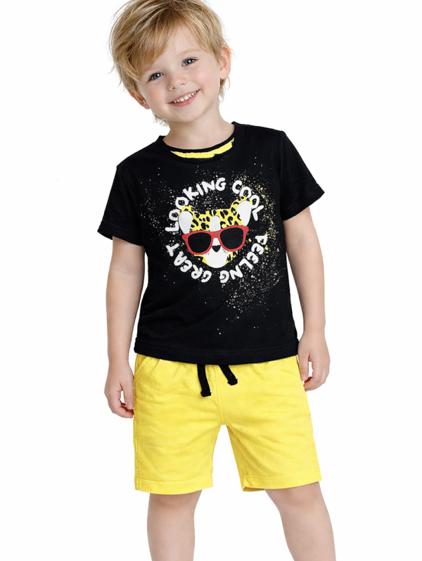 Kisfiú nyári szett- Cool, sárga Méret: 116 (6éves)