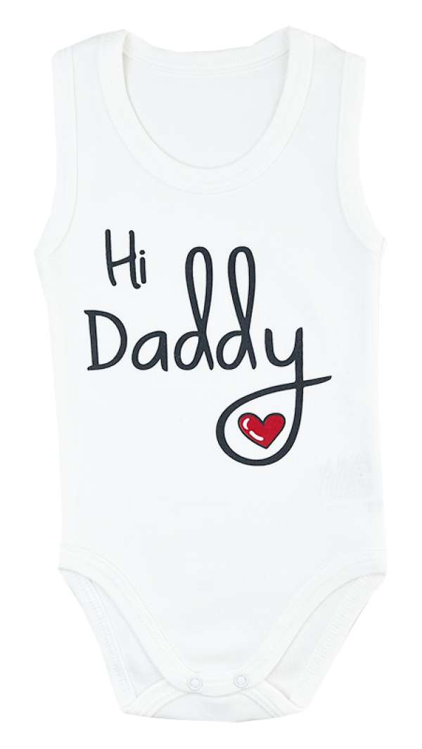 Baba ujjatlan body, kombidressz- Szia Apuci Méret: 62 (2-4hó)