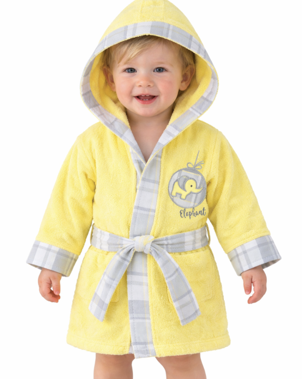 Baba és gyermek fürdőköpeny- Elefánt, sárga Méret: 3 éves