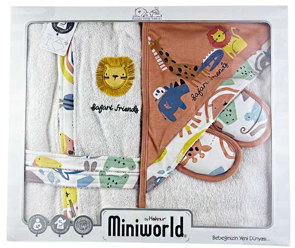 Fürdetési kellékek ajándékcsomagban- Szafari téglaszín