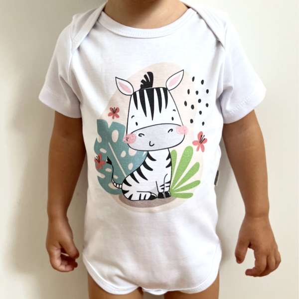 Baba body, rövid ujjú- Zebra a vadonban Méret: 98 (24-36hó)