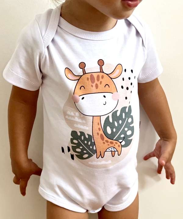 Baba body, rövid ujjú- Zsiráf a vadonban Méret: 62 (2-4hó)
