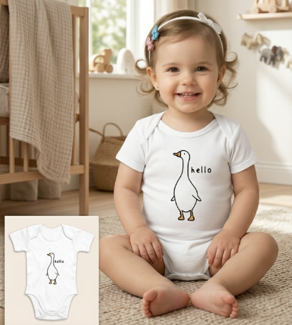 Uniszex rövid ujjú baba body- Minimal Méret: 74 (6-9hó)