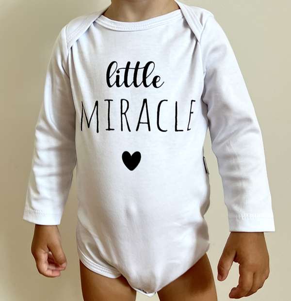 Egyedi baba body, hosszú ujjú- Kis csoda Méret: 80 (9-12hó)