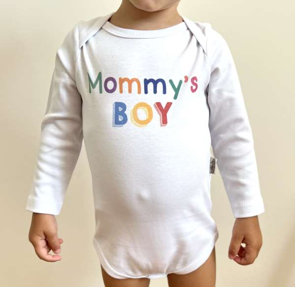 Egyedi baba body, hosszú ujjú- Anyuci kisfia Méret: 56 (0-2hó)