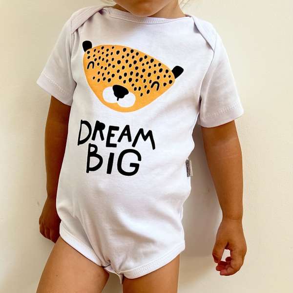 Egyedi baba body, rövid ujjú- Álmodj nagyot Méret: 80 (9-12hó)