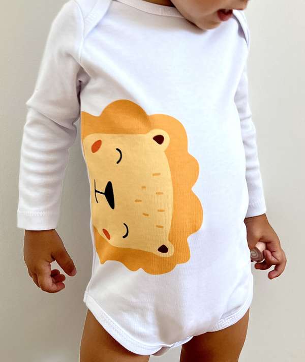 Egyedi baba body, hosszú ujjú- Oroszlán Méret: 86 (12-18hó)