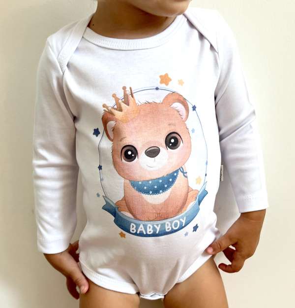 Egyedi baba body, hosszú ujjú- Fiú baba Méret: 74 (6-9hó)