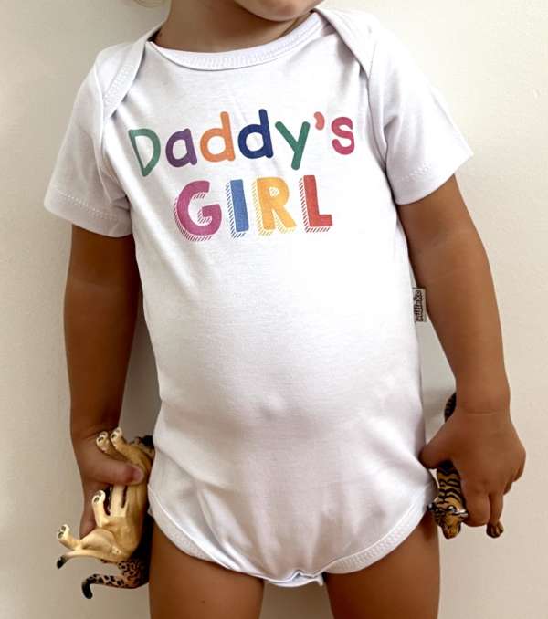 Baba body, rövid ujjú- Apuci kislánya Méret: 62 (2-4hó)