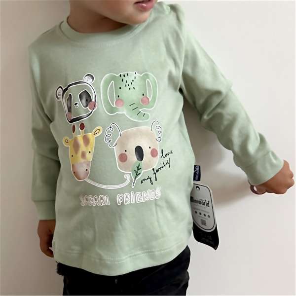 Baba hosszú ujjú póló- Safari Friends Méret: 68 (4-6hó)