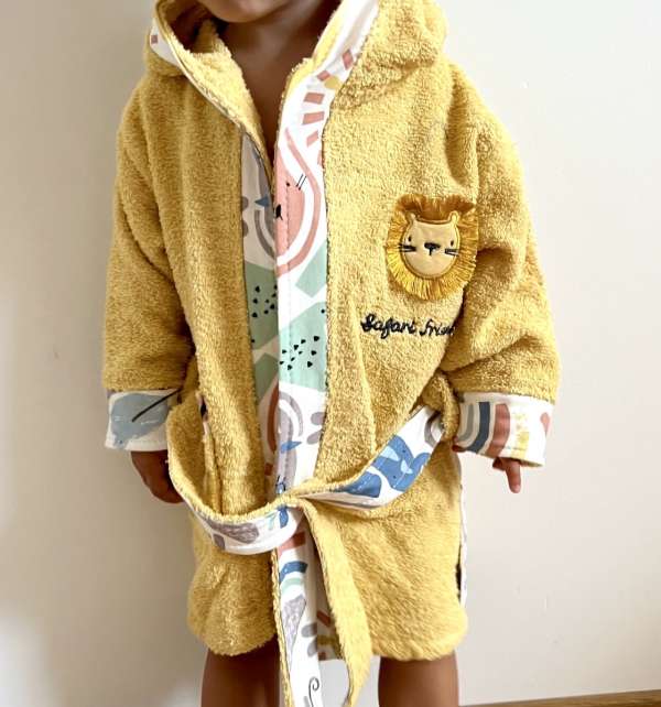 Baba és gyermek fürdőköpeny- Safari Méret: 1 éves