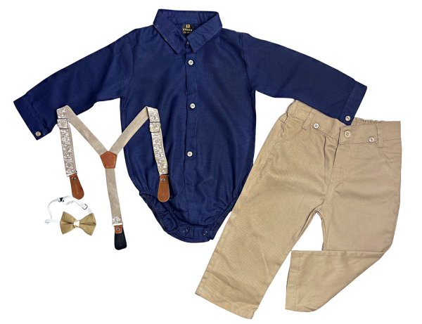 4részes elegáns fiús babaruha szett- Divat Méret: 86 (12-18hó)