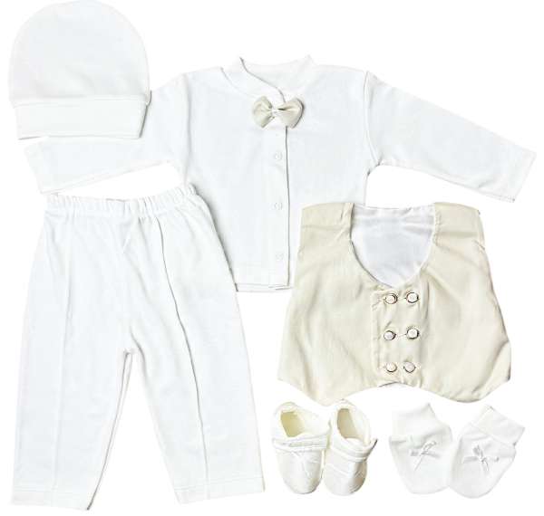 6 részes elegáns babaruha - Ajándékdoboz Méret: 56-62