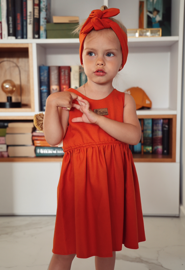 Kislány nyári ruha- Regina, téglaszín Méret: 92 (18-24hó)