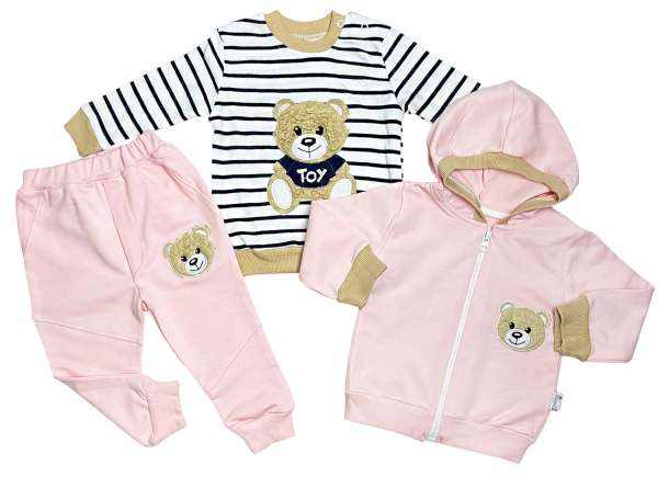 3 részes baba- és gyerekszett - Teddy Méret: 80 (9-12hó)